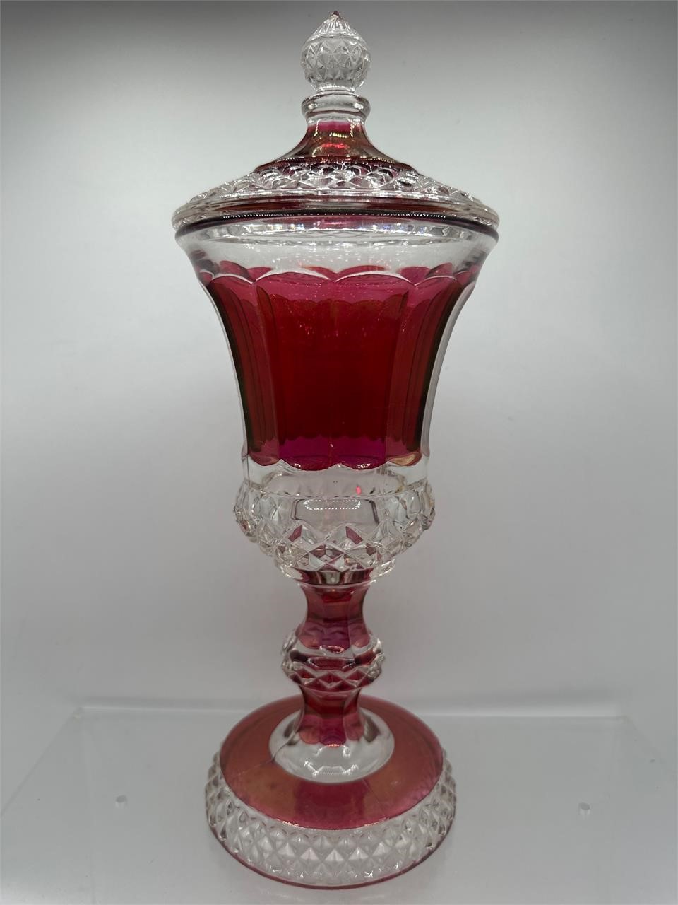 Westmoreland cranberry Ruby red flash candy jar