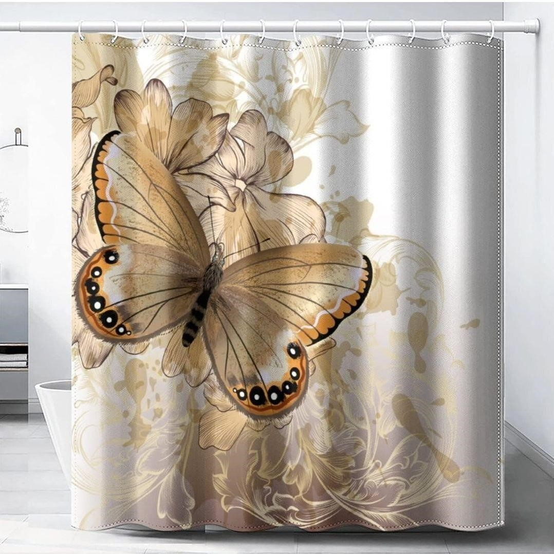 Monarch Butterfly Shower Curtain - SEE INHOUSE PHO