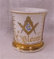 1917 Masonic shaving mug, 3.5" tall