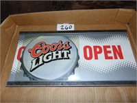 Coors Light Open/Close Sign