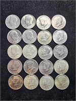1967-1977D Kennedy Half Dollars (20)