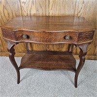 Tiger Oak Library Table w Drawer