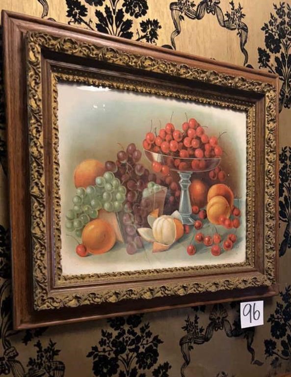 Vintage Lithograph Picture of fruit, Still Life