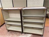 4 commercial grade wheeled shelves.
