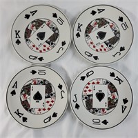 Set of four decorative card plates