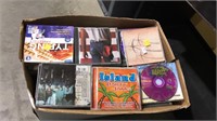 Large box lot of music CDs including many rock