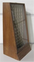 VNTG Wood & Glass 14x3 Cubic Slot Case, 29"H