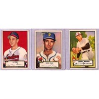 (3) 1952 Topps Baseball Cards