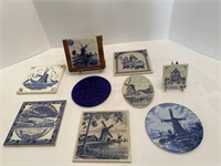 Delftware and 1 Staffordshire tiles