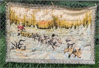 Large husky dogs sledding / Alaska tapestry