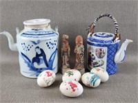 Asian Painted Eggs, Mud Men & Tea Pitchers