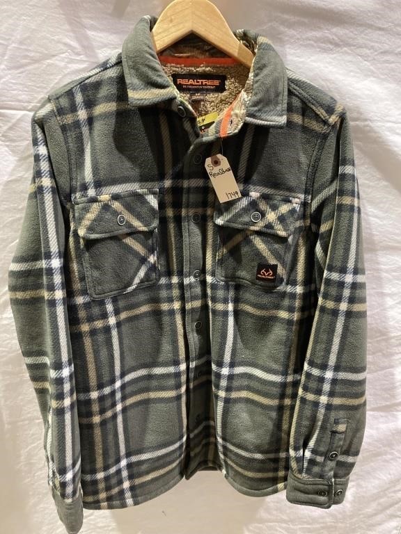 Real Tree Mens Flannel Button Up Jacket S