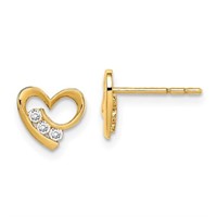 14k-Madi K Crystal Heart Post Earrings