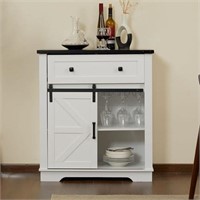 Real Relax Farmhouse Coffee Bar Cabinet with Barn