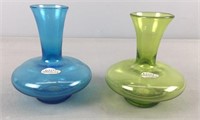 2x The Bid Blenko Art Glass Vases