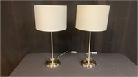 Pair of Modern Stainless Table Lamps