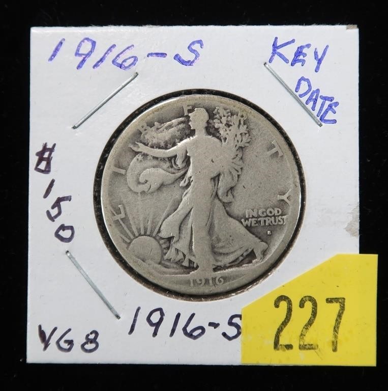 1916-S Walking Liberty half dollar, key date