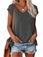 C808  MOSHU V Neck Women's Cap Sleeve Tank -