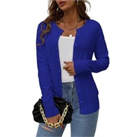 C670   Button Down Crew Neck Cardigan