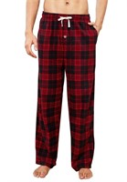 C673  U2SKIIN Fleece Lounge Pants,  (Red-black Pla