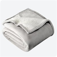 SM2  Bare Home Sherpa Bed Blanket, King