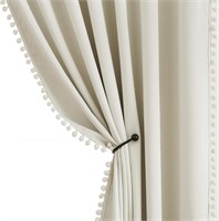 (N) PomPom Window Curtains for Living Room Bedroom