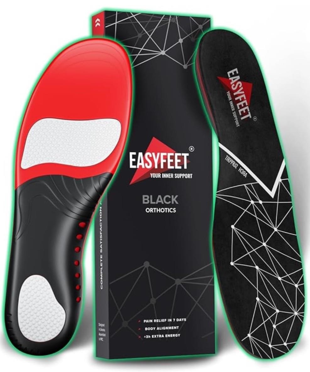 Easyfeet Premium Anti-Fatigue Black Shoe Insoles