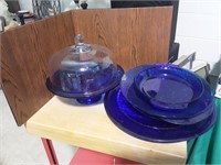 Blue cobalt glass serving and Catering ware