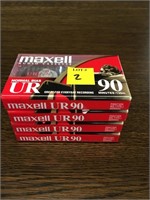 4 Maxwell UR90 Cassette Tapes New/Sealed