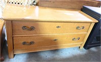 Antique Oak two drawer low dresser 28” x 54”