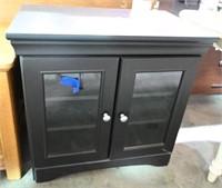 Contemporary two door black matte finish cabinet