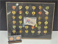 Tenth Pan Am  Framed Game Pins & Presidential Med