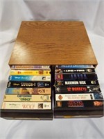 (24) VHS Movies - With Faux Wood Storage Drawers