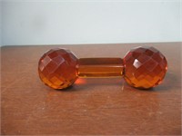 Amber Glass Rattle Paper wieght