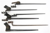 19TH C. US SOCKET BAYONETS & SCABBARDS LOT OF 6