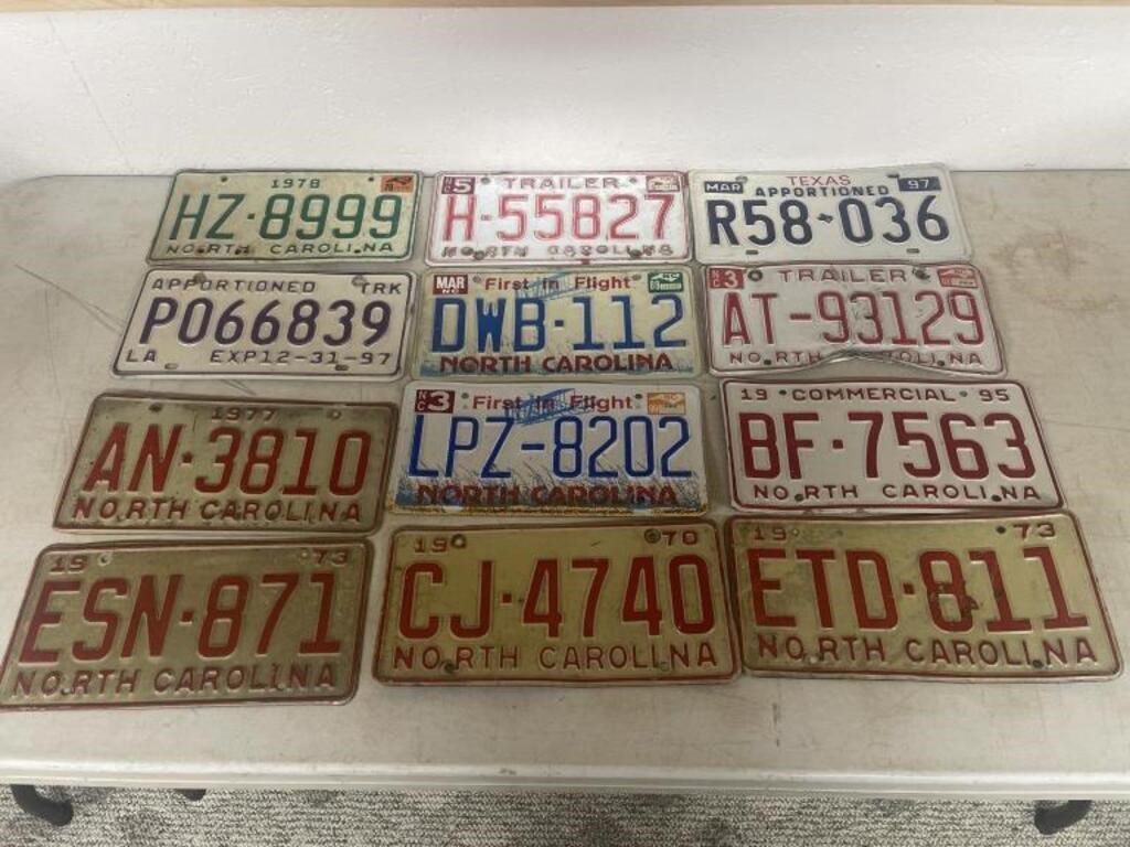 12 Assorted License Plates