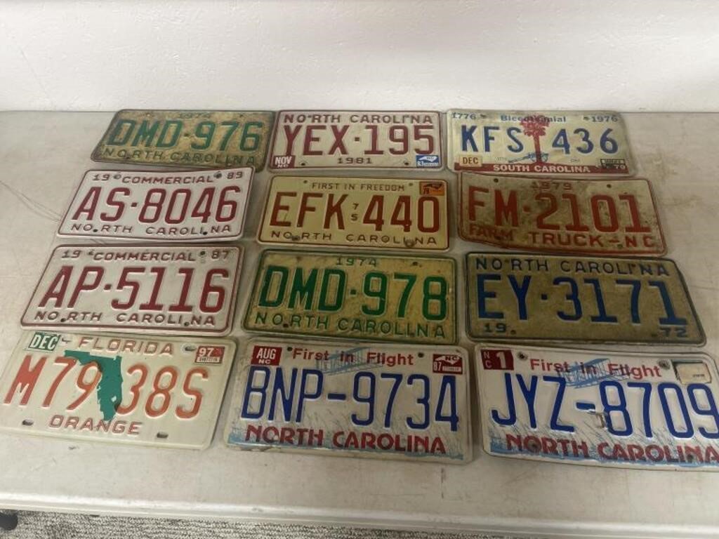 12 Assorted License Plates