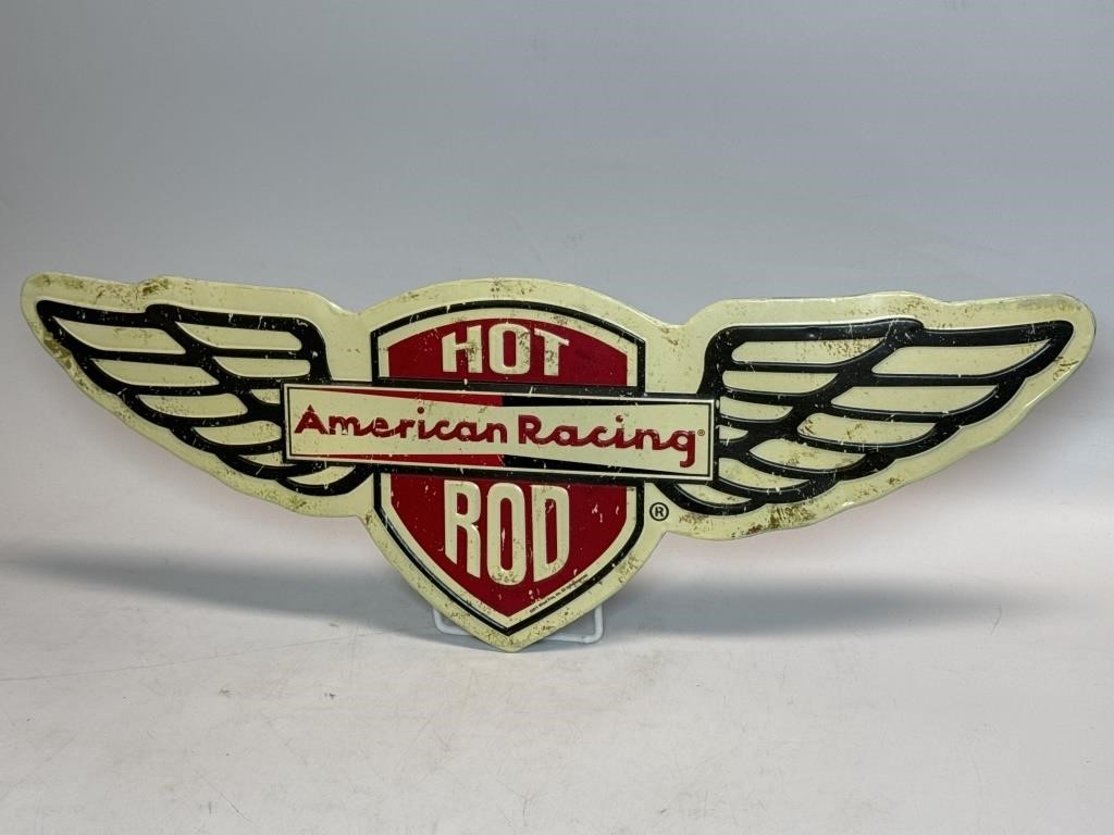 21” x 7 1/2” Hot Rod American Racing Metal Sign