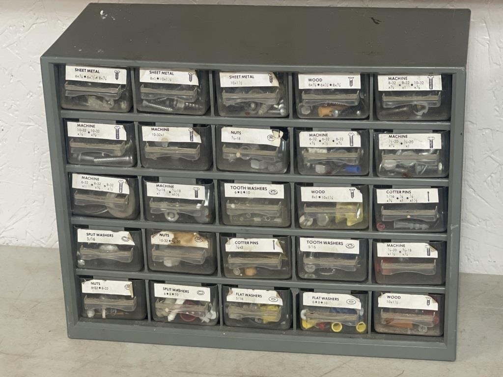 25 Drawer Organizer Full of Miscellaneous