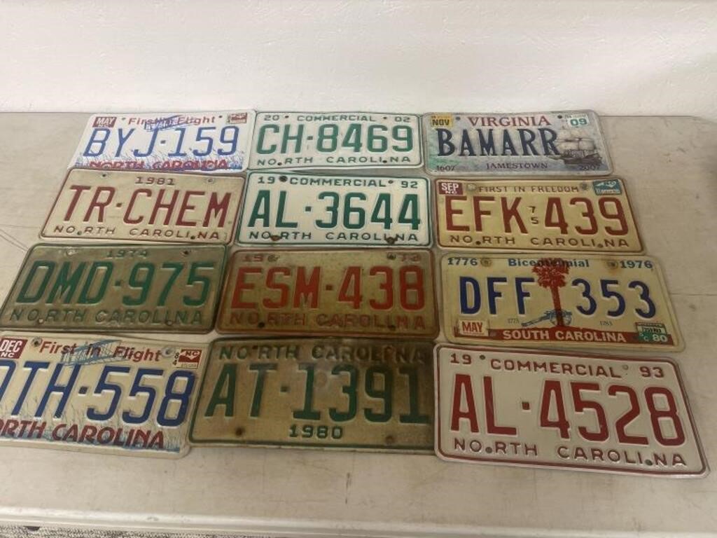 12 Assorted License Plates