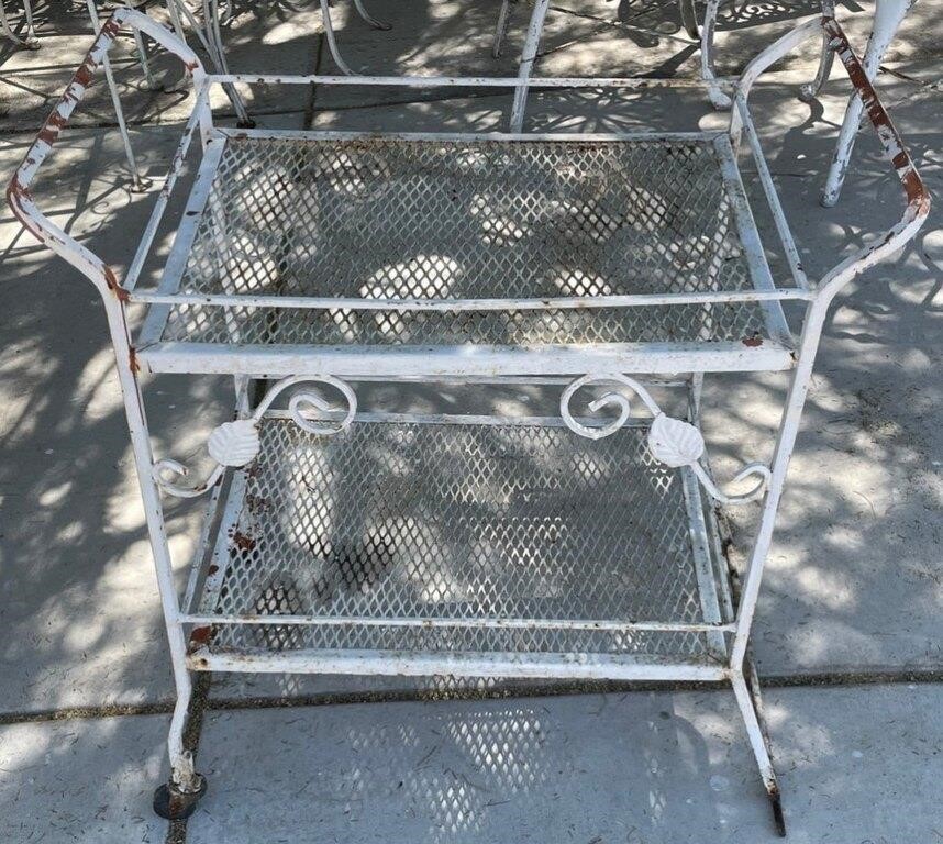 F - VINTAGE METAL PLANT CART (Y10)