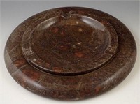 ITALY ALABASTER EXTRA LARGE ASHTRAY BROWN COLOR