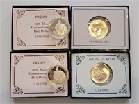 4 - US Mint 1/2 Dollars (3 Silver)