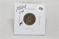 1864P F Indian Head Cent