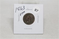 1863P VF Indian Head Cent