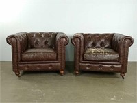 Pair of Chesterfield armchairs