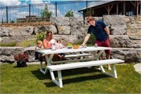 Banquet Deluxe White 8-seat Aluminum Picnic Table