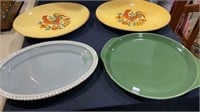 Platters - lots of four vintage platters - two