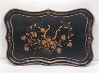 Large Decorated Wooden Serving Tray