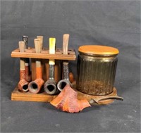 Pipe Collection with Stand & Tobacco Jar